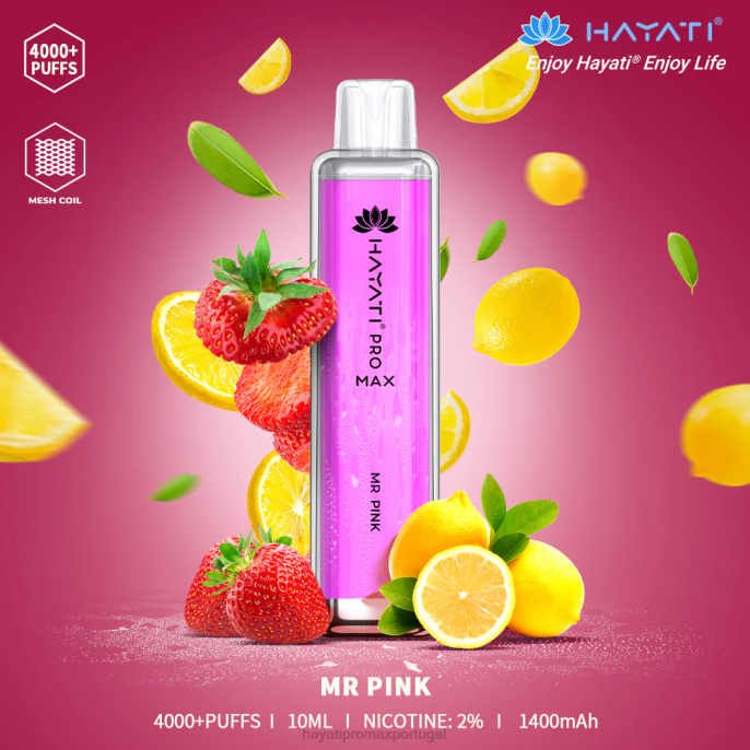 Hayati Pro Max descartável J4PV135 senhor rosa - Hayati Puffs
