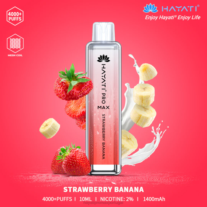 Hayati Pro Max descartável J4PV139 morango banana - Hayati Flavour Vapes