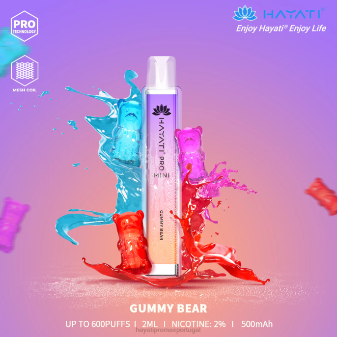 Hayati Pro Mini descartável J4PV10 ursinho de goma - Hayati Vape Near Me