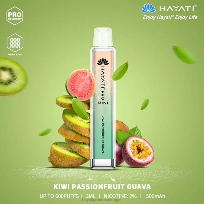 Hayati Pro Mini descartável J4PV13 kiwi maracujá cuava - Hayati Disposable Vape