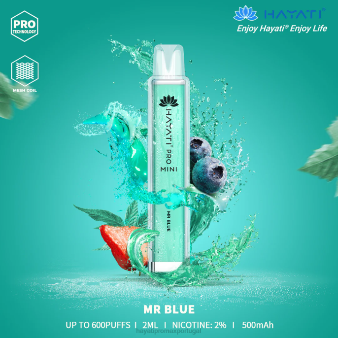 Hayati Pro Mini descartável J4PV16 senhor azul - Hayati Flavour List