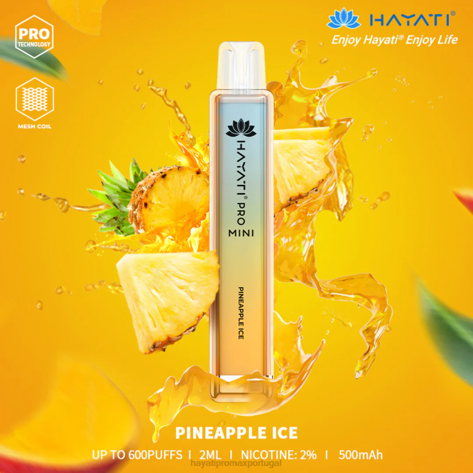 Hayati Pro Mini descartável J4PV17 gelo de abacaxi - Hayati Vape Review