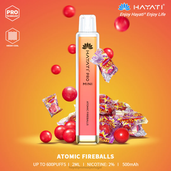 Hayati Pro Mini descartável J4PV1 bola de fogo atômica - Hayati Vape Portugal