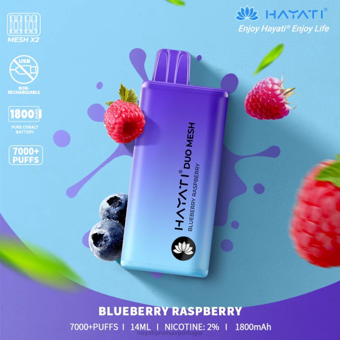 Hayati Duo Mesh descartável J4PV167 framboesa mirtilo - Hayati Vape Review