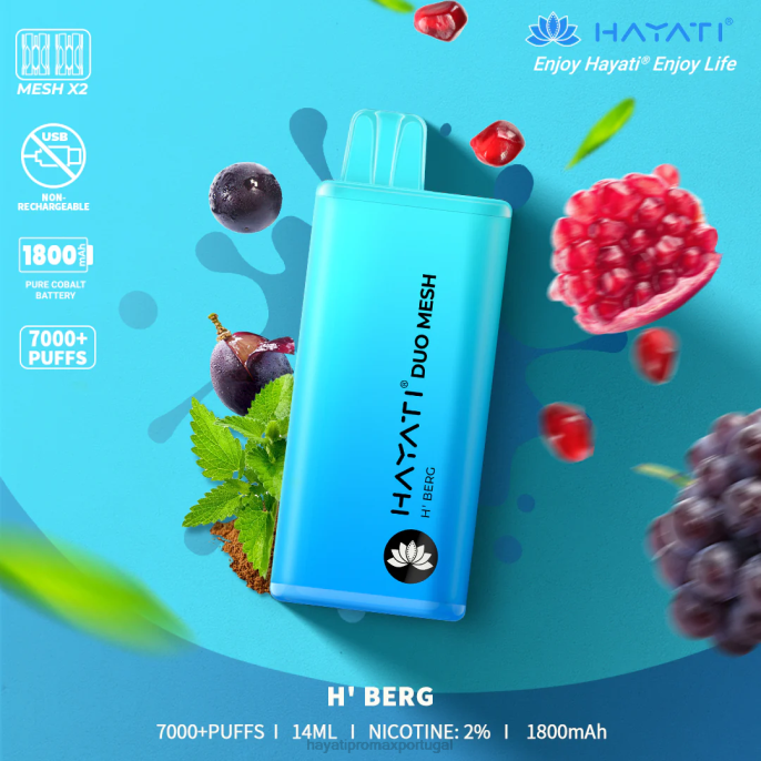 Hayati Duo Mesh descartável J4PV171 oh 'berg - Hayati Vape Portugal