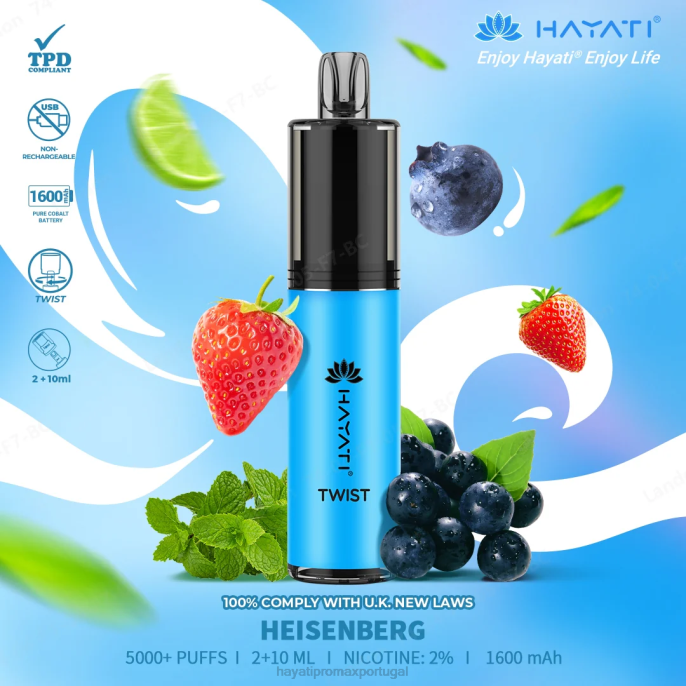 Hayati Twist descartável J4PV71 Heisenberg - Hayati Vape Portugal
