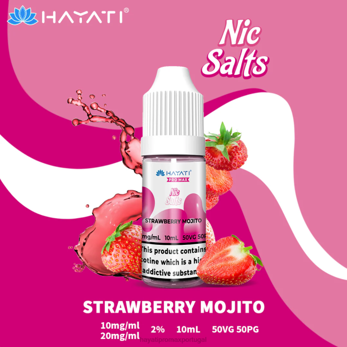 Hayati Pro Max sais de nic J4PV244 mojito de morango - Hayati Vape Flavours