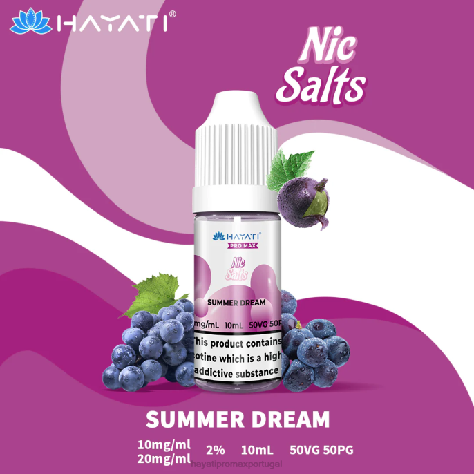 Hayati Pro Max sais de nic J4PV246 sonho de verão - Hayati Flavour List
