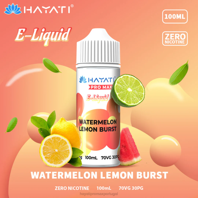 Hayati Pro Max sais de nic J4PV261 explosão de limão melancia - Hayati Vape Portugal