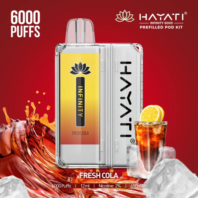 Hayati Infinity 6.000 kits de cápsulas J4PV149 cola fresca - Hayati Flavour Vapes