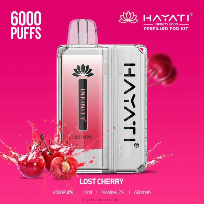 Hayati Infinity 6.000 kits de cápsulas J4PV154 cereja perdida - Hayati Vape Flavours