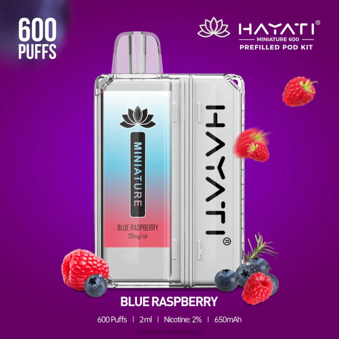 Hayati Miniature 600 kits de cápsulas J4PV30 framboesa azul - Hayati Vape Near Me
