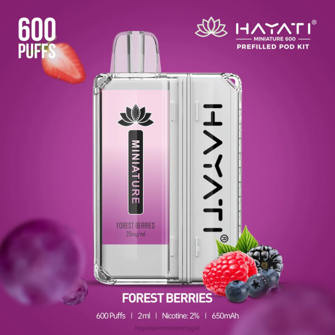 Hayati Miniature 600 kits de cápsulas J4PV34 bagas da floresta - Hayati Vape Flavours