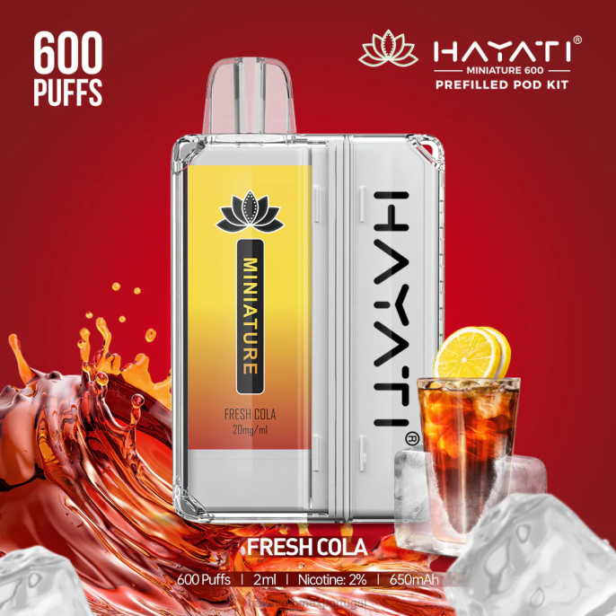 Hayati Miniature 600 kits de cápsulas J4PV35 cola fresca - Hayati Puffs