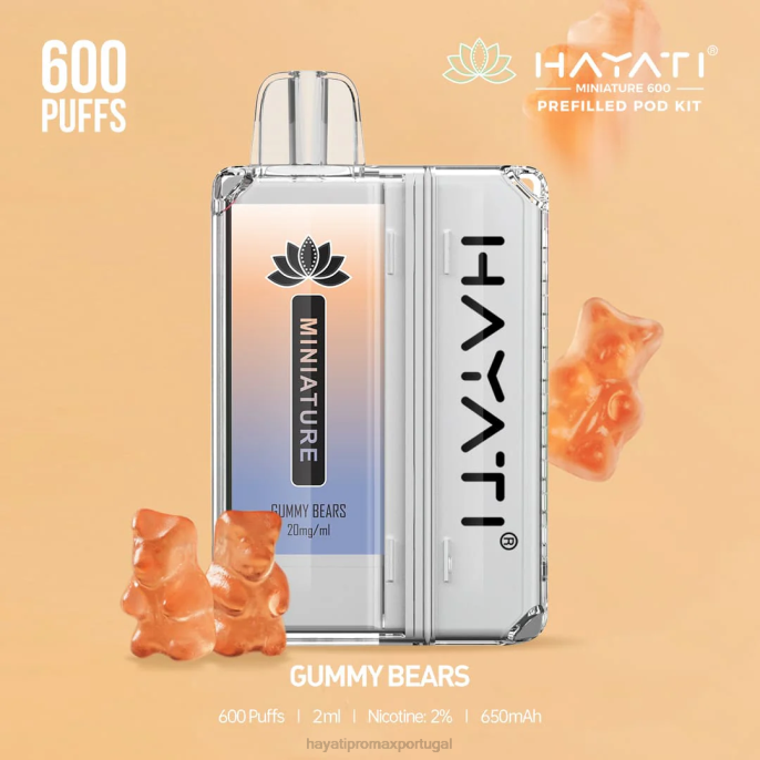 Hayati Miniature 600 kits de cápsulas J4PV37 ursinhos de goma - Hayati Vape Review